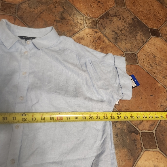 WELL WORN Light Blue Button-Up Front  Shirt Dress Size L. - Picture 5 of 9